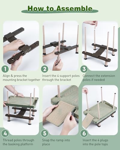 Pawfly Turtle Basking Dock with Ramp, Floating Reptile Platform for Aquatic Turtles in 30 Gallon Aquarium Tanks or Larger