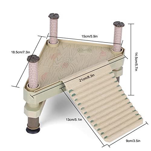 YOUTHINK Turtle Basking Platform, Reptiles Floating Platform with Ramp Stairs Turtle Dock Floating Platform for Turtles Aquarium Fish Tank Decor