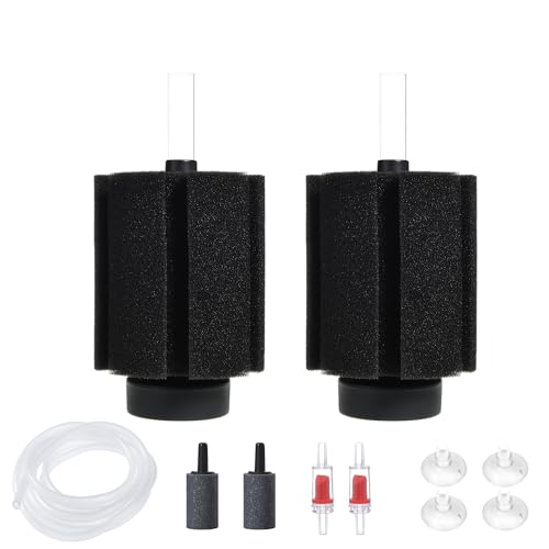 Aquarium Bio Sponge Filter with Air Stone for Betta Tank | Clear and Quiet Aquariums for Betta Fry Shrimp Tiny Fish Tank
