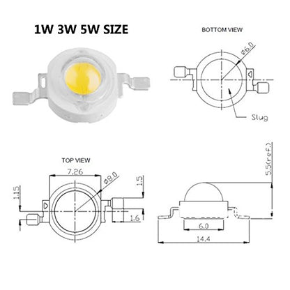 CHANZON 10 pcs High Power Led Chip 3W Infrared IR 850nm | (400mA - 500mA /DC 1.4V - 1.6V / 3 Watt) SMD COB Light Emitter Diode Components Night Vision Bulb Lamp for DIY Lighting - color: Q) Infrared Ir (850nm)