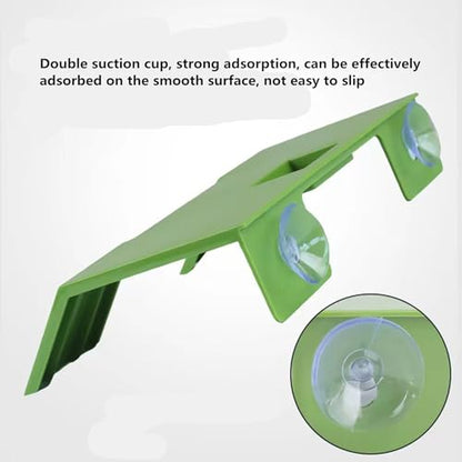 Turtle Resting Basking Platform, Double Ladder Turtle Climbing Ramp, Tortoise Resting Terrace for Frog Terrapin Reptile Amphibian Habitat Hideouts Floating Tank Décor (Green, Large) - size: Large