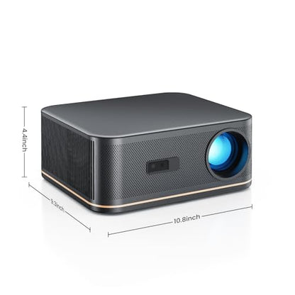 HAPPRUN 2000 ANSI 4K Decoding Projector with WiFi and Bluetooth, Auto Focus | 300'' Display for Indoor/Outdoor, Portable Home Theater, Smart Movie Projector Compatible with Phone/TV Stick/PC/PS5