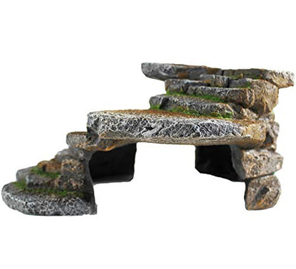 PENN-PLAX (REP183) Reptology Shale Scape Step Ledge & Cave Hideout – Decorative Resin for Aquariums & Terrariums – Great for Reptiles, Amphibians, and Fish – Large - size: Large 1