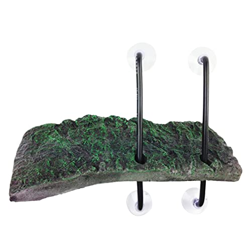 Floating for Turtle Basking Platform with Suction Cups Resin Island Dock for Aquatic Turtles Climbing Height Adjustable