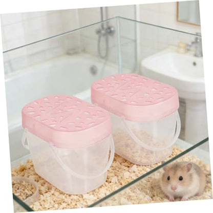 balacoo 2pcs Small Reptile Holders Comfortable Carrying Cases for Hamsters Turtles and Small Animals Transparent Observation Window for Travel and Outdoor Use