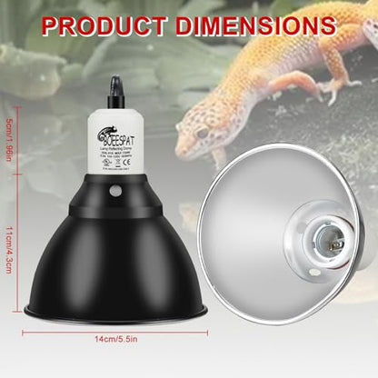 Reptile Lamp Bulb Fixture 5.5 Inch Deep Dome with Switch - Ideal for 60W/75W/100W/150W Heat Lamp Bulbs, Compatible with All E26 UVA/UVB/Basking Heat Bulbs, Supports Up to 150 Watts - style: Cone Dome (Max 150W)