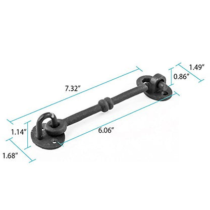 Renovators Supply Manufacturing Wrought Iron Cabin Hook Eye Shed 5.75" Gate Door Latch Catch Holder - size: 5.75-inch