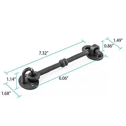 Renovators Supply Manufacturing Wrought Iron Cabin Hook Eye Shed 5.75" Gate Door Latch Catch Holder - size: 5.75-inch