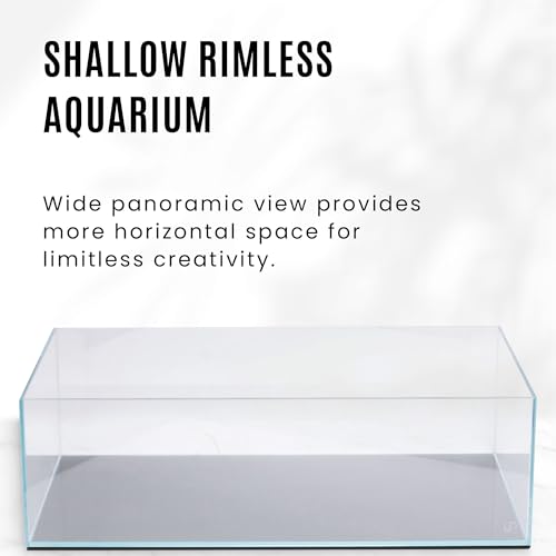 UNS Ultra Clear Rimless Tank - 10.2GAL | 38.8L - 23.62x14.17x7.08 | 60x36x18 CM, 5mm Glass Thickness, Leveling Mat Included - Low Iron, High Clarity Fish Tank w/ 45° Mitered Edge - [60S] - size: [60S] - 10.2 Gal - 23.62 x 14.17 x 7.08 in