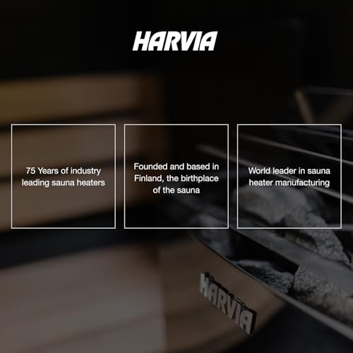 Harvia KIP Sauna Heater, Wall Mounted Electric Sauna Stove, Stainless Steel 220v Heater with Sauna Stones Included, Large Stone Cavity for Maximum Heat Release (8kW - Digital Controls) - style: 8kW - Xenio Digital Controller