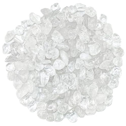 1.5LB Clear Quartz Crystal Chips Bulk Tumbled Stones,0.35-0.5 Inch Crushed Crystal Rocks for Aquarium Fish Tank DIY Jewelry Vase Filler Aquarium Gravel Plant Pot - color: White, size: 1.5lb