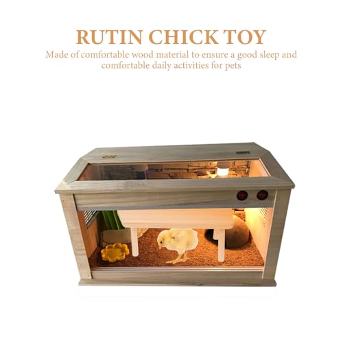 WOONEKY Wooden Small Pet Chick Platform for Chicken Breeding Box with Smooth Surface and Table Shape, Pet Accessory for Rutin Chick Playing and Reptile Box Decor