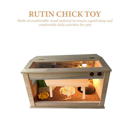WOONEKY Wooden Small Pet Chick Platform for Chicken Breeding Box with Smooth Surface and Table Shape, Pet Accessory for Rutin Chick Playing and Reptile Box Decor