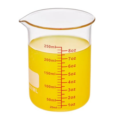 High Borosilicate Glass Measuring Cup-V-Shaped Spout,250ml(8OZ) Glass Measuring Beaker for Kitchen or Restaurant, Easy to Read - size: 250ml (8oz)