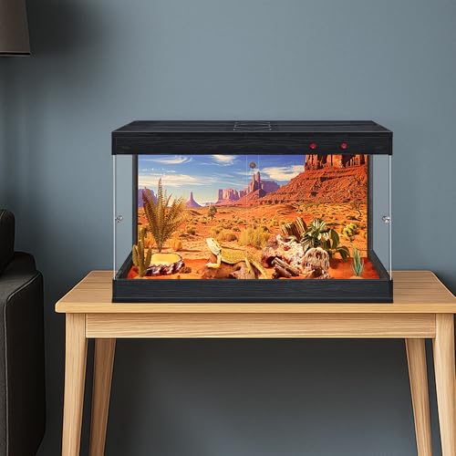 ROYXEN Reptile Enclosure,31 Gallons Reptile Tank with Wooden Top and Lockable Design,Tempered Glass Bearded Dragon Tank for Lizard Gecko Habitat (Black,24" Length) - color: Black, size: 31 Gallons,24" Length