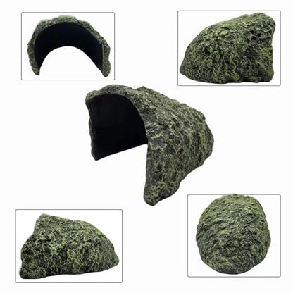 Extra Large Reptile Hide Resin Snake Hides | For Ball Pythons, Simulation Rock, For Habitat Lizard Leopard Gecko Bearded Dragon Turtle, Terrarium Decor