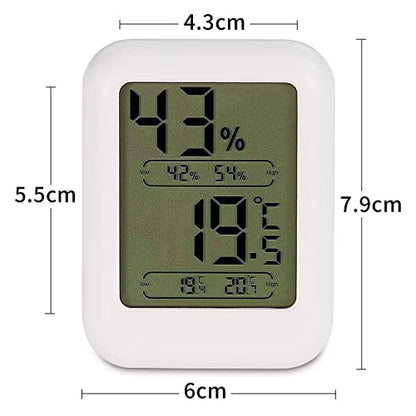 Digital Indoor Thermometer Hygrometer with Max/Min Records, Magnetic Back & Stand Room Thermometer for Baby Nursery, Home, Greenhouse, Humidity Meter (-10°C~50°C / 14°F~122°F)