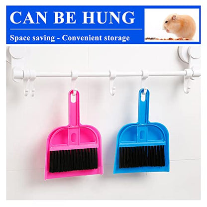 WishLotus Mini Dustpan and Brush Set, Portable Exquisite Pet Waste Cleaning Kit, Hamster Sand Scooper Cage Cleaning Tool for Small Pets Guinea Pigs Hedgehogs Hamsters Chinchillas Rabbits (Dark Blue) - color: Dark Blue