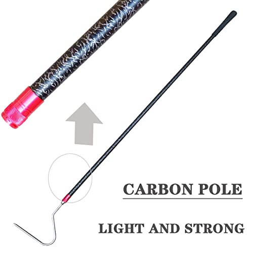 48'' High-Carbon Snake Hook Catcher Stick Tongs Grabber Reptile Pick-up Handling Tools for Catching,Moving Snakes or Hunting Game Finders