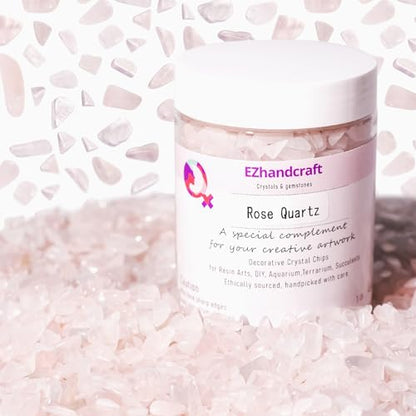 Rose Quartz & Clear Quartz Chips Bulk 1lb, 1200+ Pieces, 5-8mm Natural Gemstones - color: Rose Quartz, size: 1LB