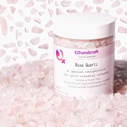 Rose Quartz & Clear Quartz Chips Bulk 1lb, 1200+ Pieces, 5-8mm Natural Gemstones - color: Rose Quartz, size: 1LB