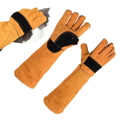 Animal Handling Gloves Safety Guard Protection | Cat Bite Gloves for Grooming Work Gardening Cutting Kitchen Welding Construction Bathing