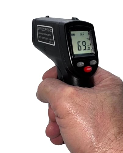 Sper Scientific 800130 Basic Infrared Thermometer 12:1/986°F - User Calibratable - High Accuracy Laser Temperature Gun with Backlit LCD for Industrial, HVAC, Cooking, Automotive & More