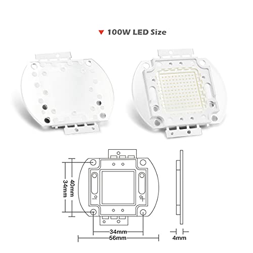 CHANZON High Power Led Chip 100W Royal Blue Plant Grow Light 440nm - 450nm | (3000mA / DC 30V - 34V / 100 Watt) SMD COB Emitter Diode Components Bead for DIY Hydroponic Aquarium Growing Lamps - color: K) Royal Blue (440nm)