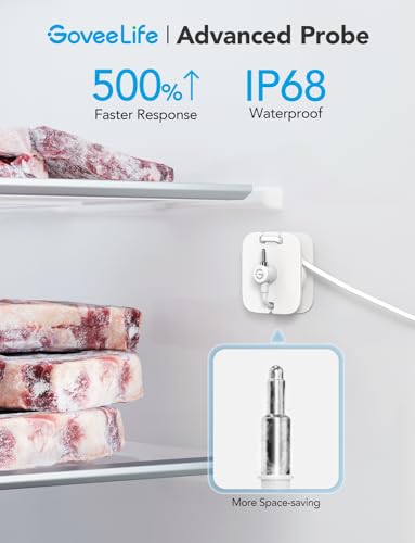 GoveeLife WiFi Refrigerator Thermometer 2-Pack with Gateway & LCD Display | Freezer alarm fridge monitor with app alerts & anti-false, 197ft range, 2-yr data export. For freezer/fish tank/hot tub - style: BT Gateway+2 Sensor