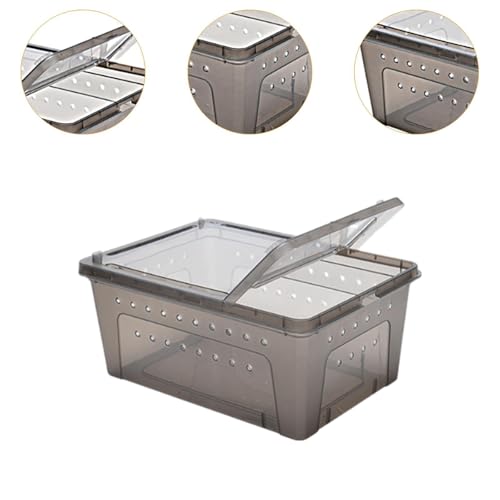 Reptile Habitat Box for Silkworm Breeding and Frog Care, Black