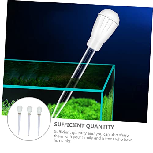 VANZACK 3pcs Aquarium Clean Pipettes Gravel Cleaning Tool for Fish Tank Water Change Safe Feces Easy for Sea Creature Feeding - color: White