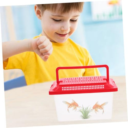 Portable Transparent Turtle Feeding Box Lightweight Leakproof Aquatic Habitat for Reptiles and Crabs Travel Container for Outdoor Adventures and Pet Observation