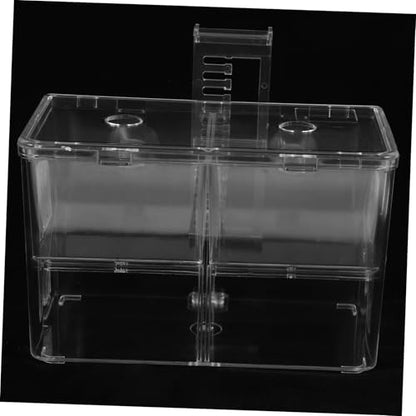 Abaodam Transparent Acrylic Fish Incubator Box with Hook Fish Isolation Case for Aquarium Breeding Easy to Clean Shrimp and Reptile Nursery Divider Safe Hatching Tank