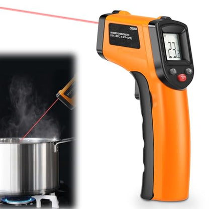 Laser Temperature Gun, Non-Contact Digital Infrared Thermometer, Adjustable Emissivity, -58℉~752℉ Precision Temperature Tester Handheld for Grill, Meat, Food, Candy, Automotive, HVAC Tools