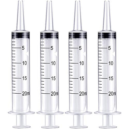 Frienda 20 Packs Syringes Without Needles 20 Ml | Large Plastic Measuring Tools for Food, Horse Care, Lab Dispensing, Graduated Markings, Reusable Multipurpose Applicators - size: 20 ml