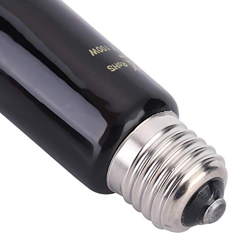 Fdit Ceramic Heating Lamp, E27 Infrared Heat Lamp 100W 220V-240V for Reptile Pet Enclosure No Light Emitting Animal Heat Bulb (1#)