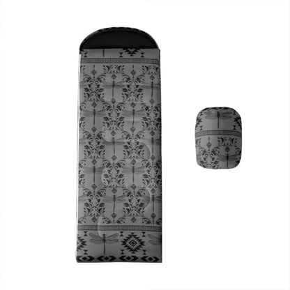 Erosebridal Death Head Moth Kids Sleeping Bag Bohemian Aztec Wearable Camping Blanket for Hiking Travel Hunting Sleep Bag - color: Grey Rustic Dragonfly