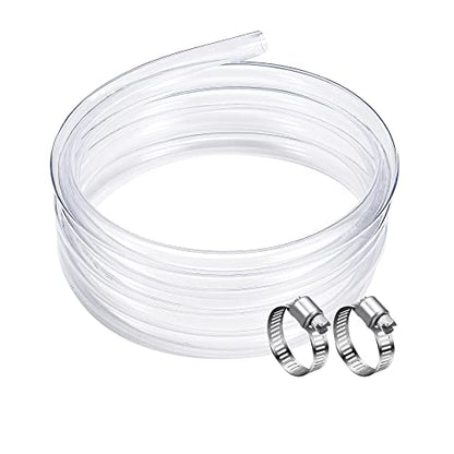 DAVCO 5/8" ID - 50 ft Clear Vinyl Tubing, Low Pressure Flexible PVC Tube, Heavy Duty UV Chemical Resistant Lightweight Plastic Vinyl Hose, BPA Free and Non Toxic, with 2 Stainless Clamps - size: 5/8"ID, style: 50 Feet