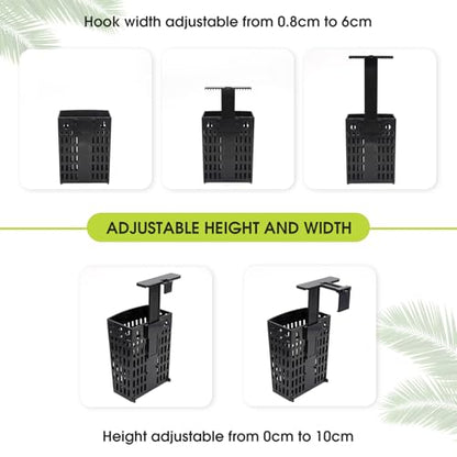 2 PCS Upgraded Aquarium Plant Holder, Adjustable Thickness Height Fish Tank Plant Holder with 2 Extension Hooks and 2 Suction Cups for Fish Tank Aquaponic Cultivation - color: Black