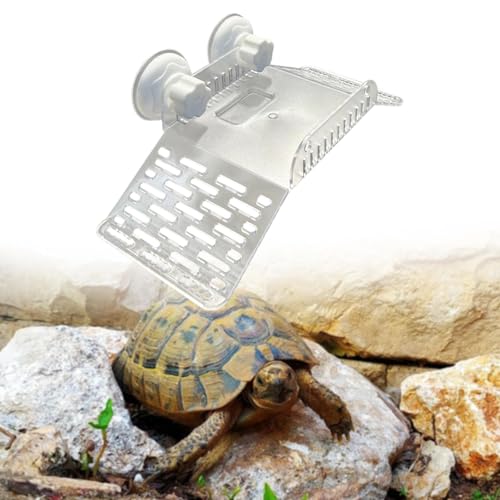 Reptile Resting Platform for Turtles with Suction Base for Aquatic Environments, Translucent Bridge - color: Translucent Bridge