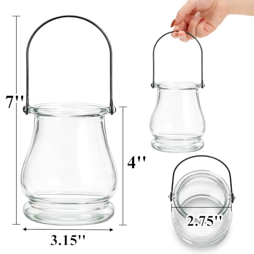 Tebery 12 Pack Wall Hanging Planter Propagation, Glass Pot Terrariums for Indoor Plants, Clear Air Plant Holder Vase for Home Office Decor