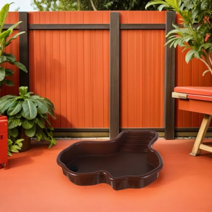Totority Ultralarge Turtle Bathing Pool with Sturdy Abs Material and Dedicated Basking Platform, Terrarium Water Bowl and Tortoise Ramp for Aquarium and Reptile Soaking