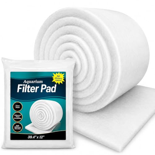 MAQIHAN Aquarium Filter Media Pad - White Filter Floss, 39.4 x 11.8 Inch | Filter Foam Roll, Fish Tank Filter Floss for Freshwater & Saltwater Aquariums, Ponds, Turtle Tanks, Polishing Pad Clear Water