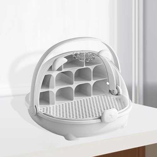 Gralara Silkworm Breeding Box Insect Feeding Box Habitat Cage Transparent Silkworm Hatching Container Small Animal Breeding Case, Gray - color: gray