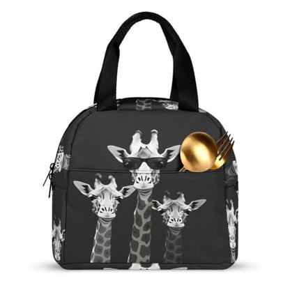Giraffe Family Lunch Bag for Women Men | Insulated Lunch Box Leakproof Food Meal Containers Reusable Foldable 6L Capacity Lunch Tote Bags for Work Picnic Travel - color: style-15