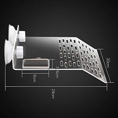 Large Size Acrylic Turtle Basking Platform, Fish Tank Aquarium Platform, Tortoise Resting Terrace with 3PCS Suction Cups