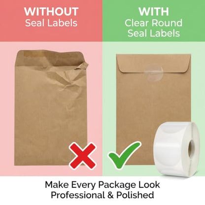 500Pcs 2.5cm Transparent PET Sealing Stickers, Self-Adhesive Labels | 500Pcs 2.5cm transparent PET stickers provide self-adhesive seals for gift boxes, packages, wrapping, crafts, or DIY. - color: 500pcs Clear Round Labels