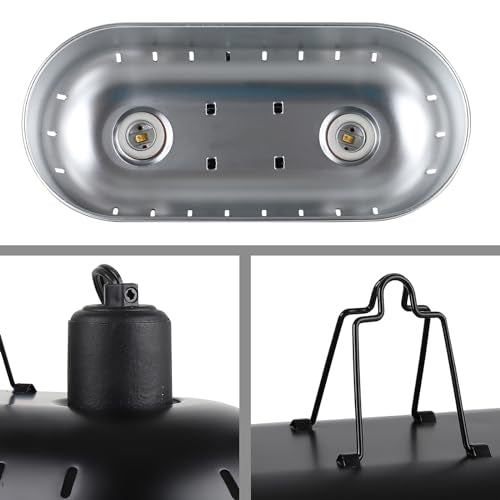 15 inch Dual Reptile Light Fixture Reptile Heat Lamp | Max 150W, 2PCS 150W Ceramic Heat Emitter, Double Dome UVB Light Fixture, For Terrarium and Tortoise Habitat - size: 15inch with 2PCS 150W ceramic heat emitter