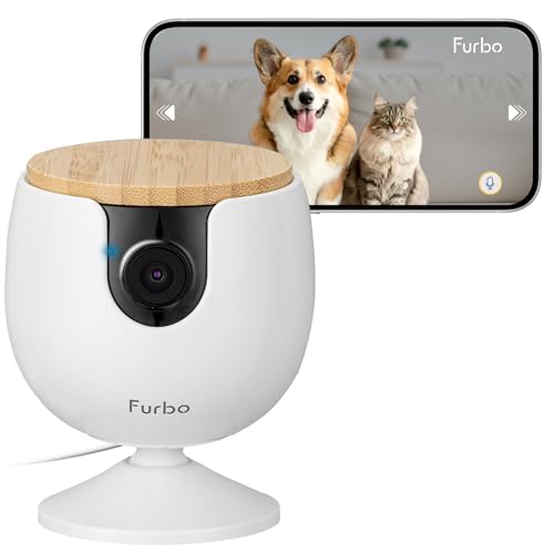Furbo Mini Pet Camera [No Monthly Fee] | 130° Wide View, Barking/Meowing Alerts, 2-Way Audio, Night Vision, Mountable Design, Pet Monitoring, No AI Alerts or Rotation - style: Mini Camera