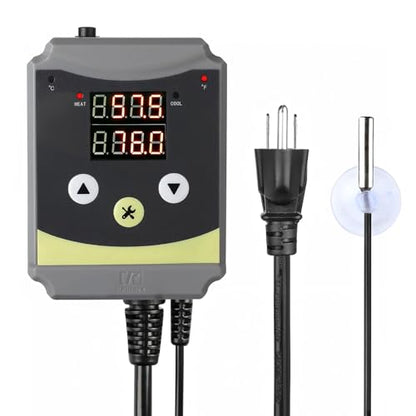 Refrigeration and Constant Temperature Control,Reptile Thermostat Temperature Controller,Digital Heat Mat for Seed Starting,Plant Germination,Incubator,Brooder, Brewing,Cooling Devices,-4-176°F,1000W